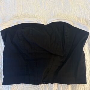 Maeve Black and White Strapless Top
